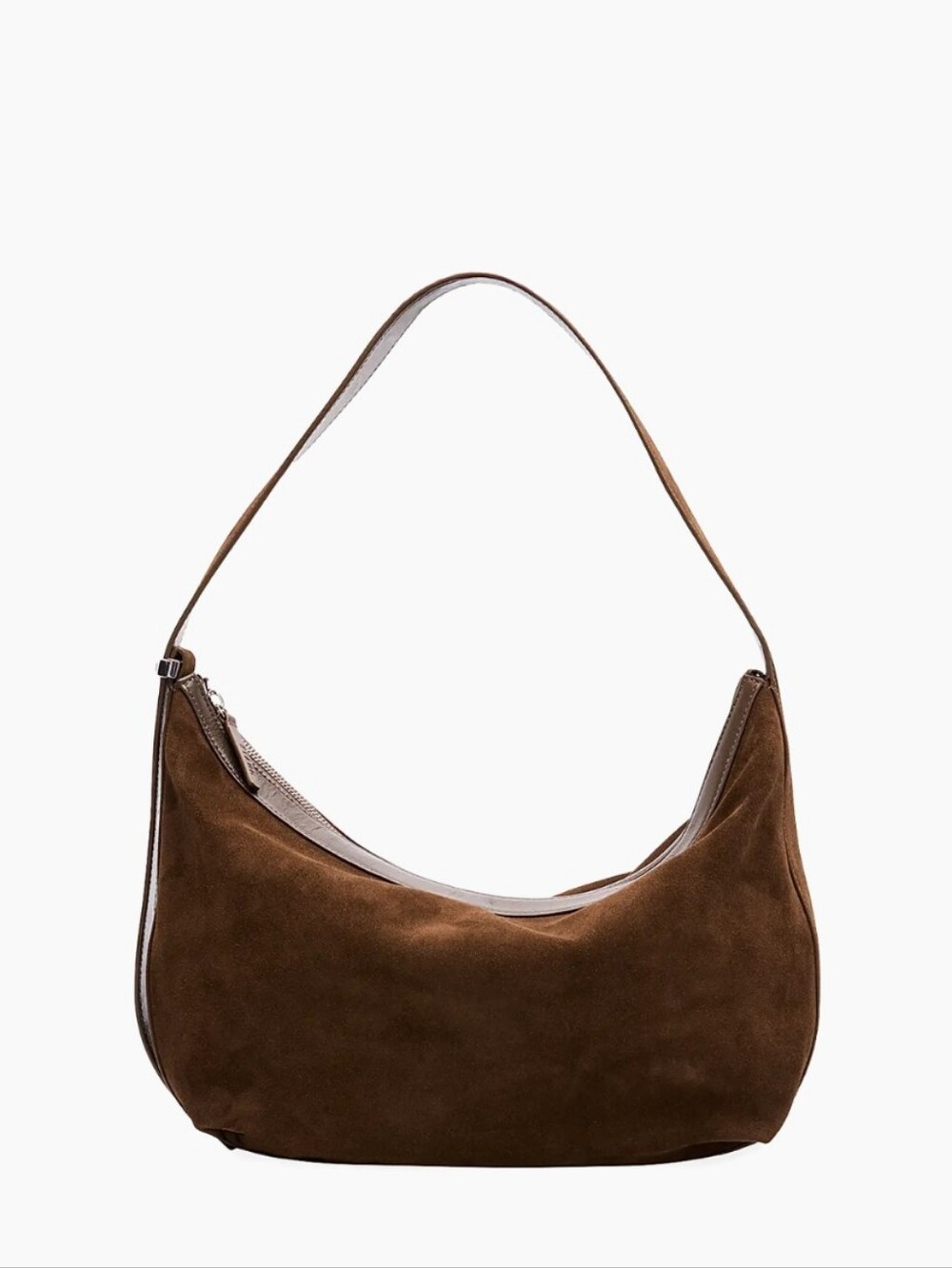 Staud Large Demy Suede Shoulder Bag in Toffee